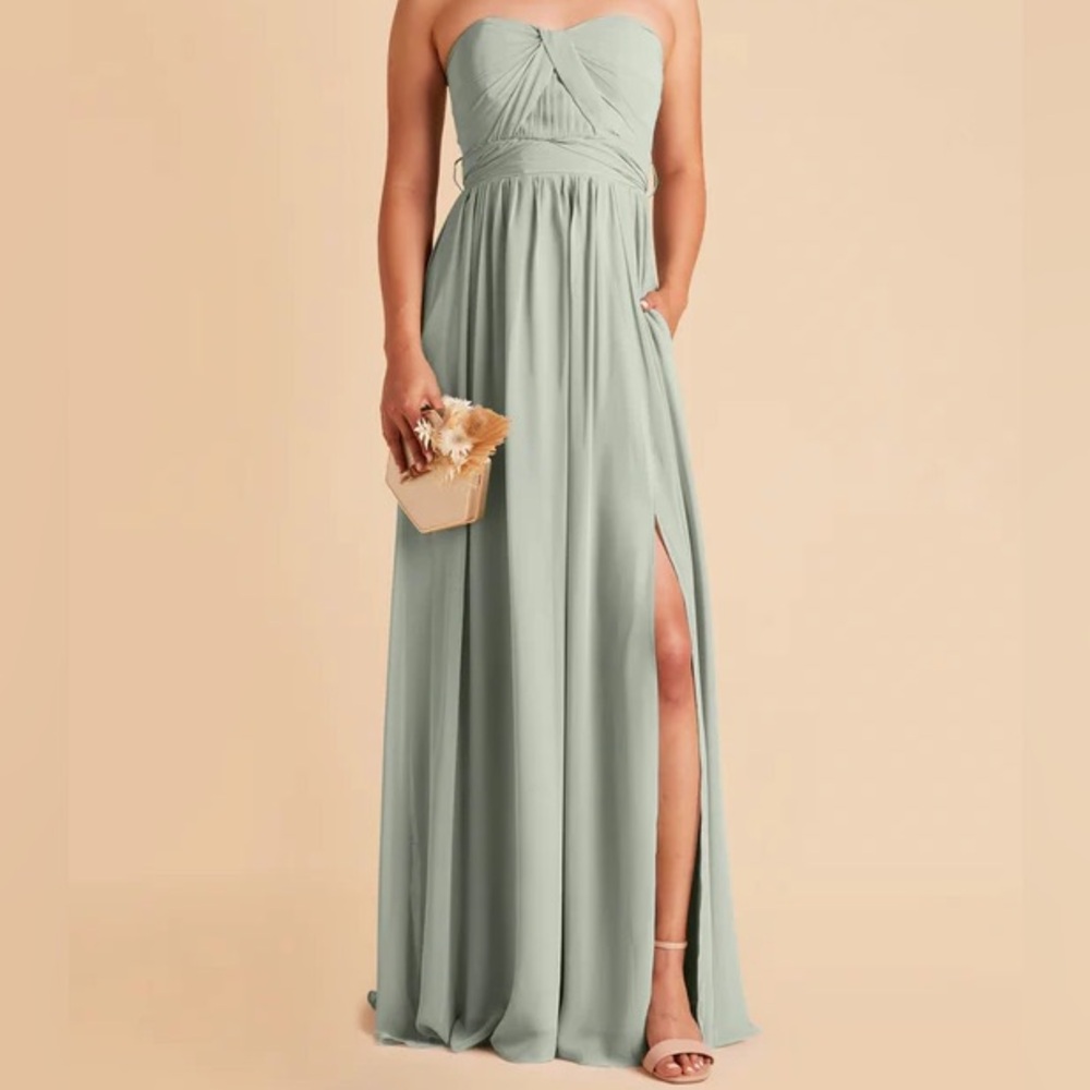 BIRDY GREY Grace Convertible Bridesmaid Dress / Chiffon Sage / Small